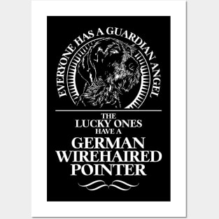 German Wirehaired Pointer Guardian Angel dog saying Posters and Art